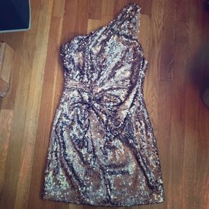 Sequin one shoulder party dress